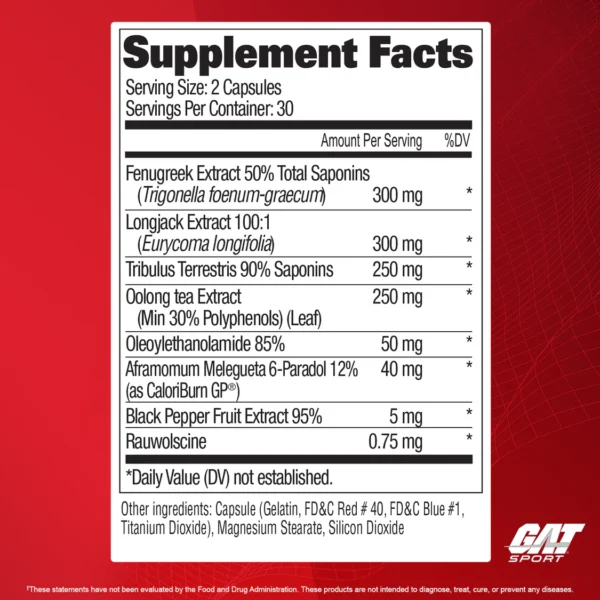 Gat Sport Testrol Fire 60 Caps 30 Servings - Image 3