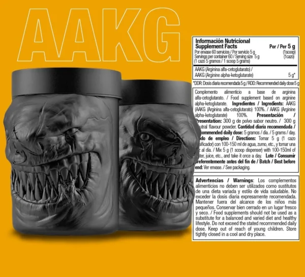 Zoomad Labs One Raw AAKG -Arginine alpha-ketoglutarate 60 Servings - Image 2