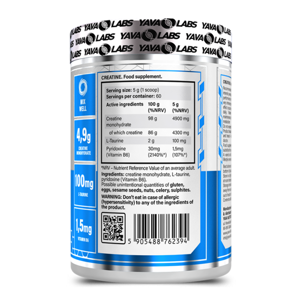Yava Labs Creatine +Taurine 300gm - 60 serv - Image 2