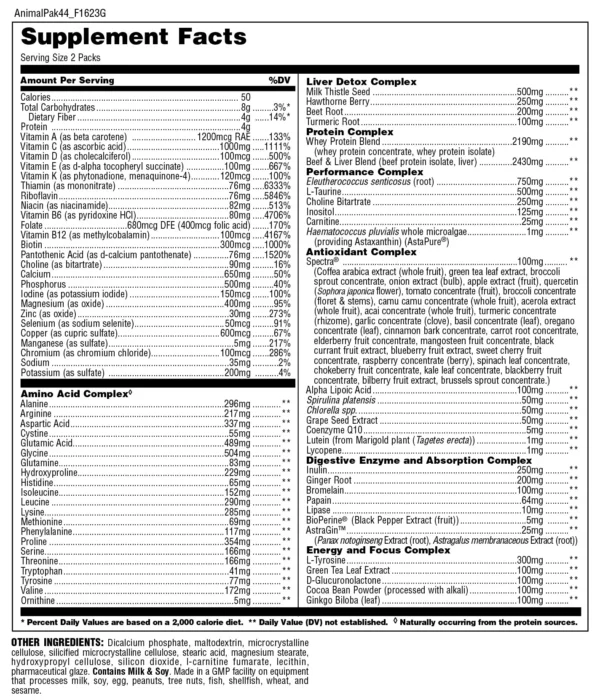 Animal Pak Universal Nutrition 44 Packs - Image 2