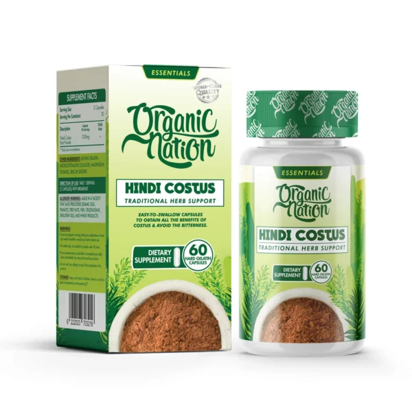 Organic Nation Hindi Costus - 60 Capsules - 30 serv