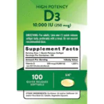 Nature's Truth Vitamin D3 10,000 IU - Image 2